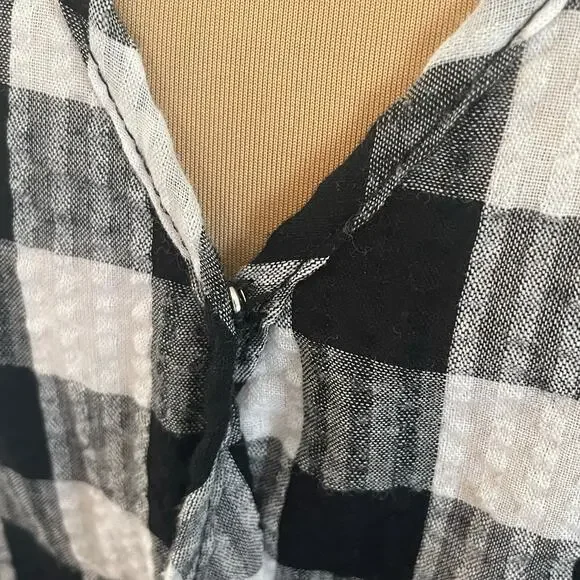 Croft & Barrow Gingham Seersucker Tiered Midi Dress Womens 1X Cottage Coastal - Picture 9 of 12